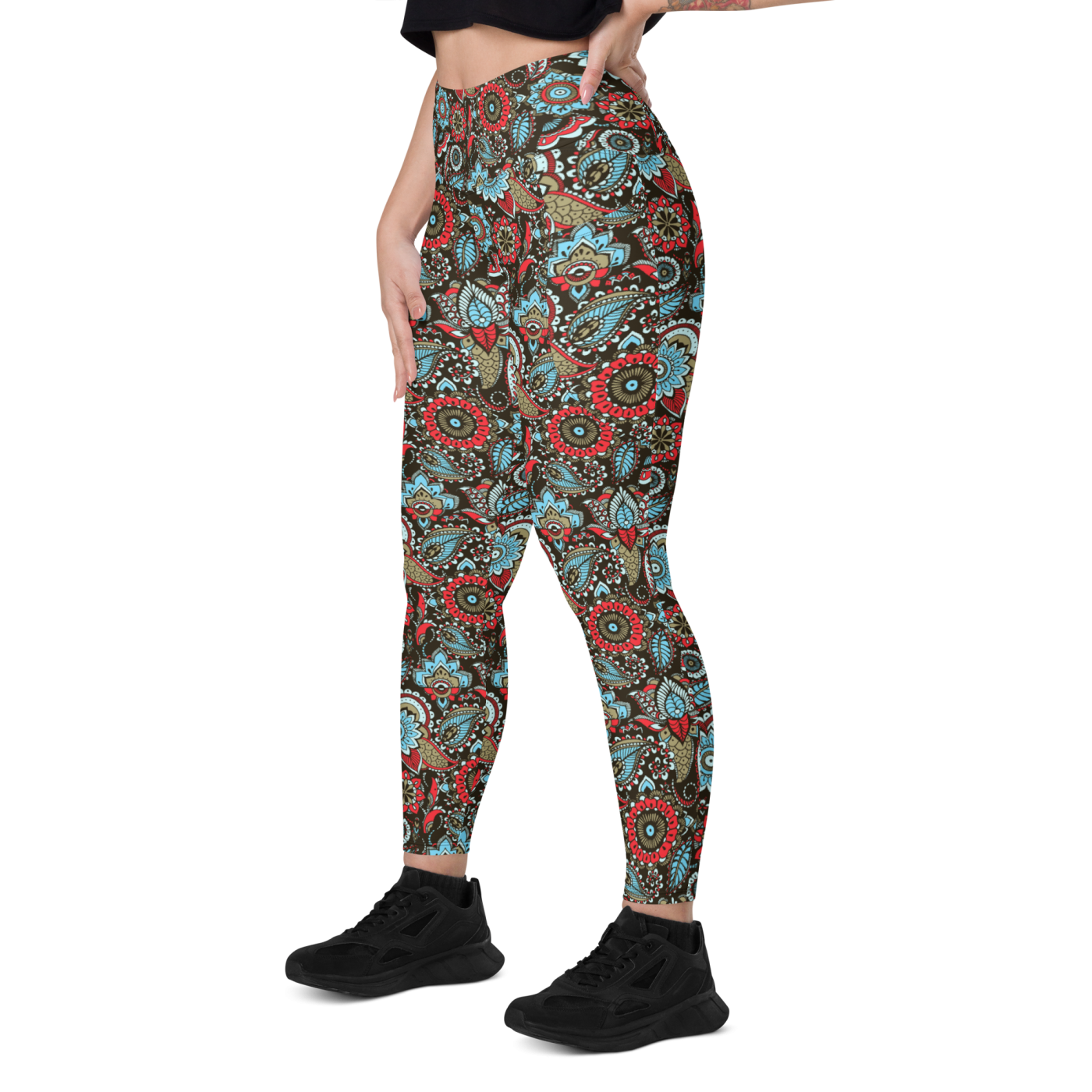 Leggings largos con bolsillos Paisley