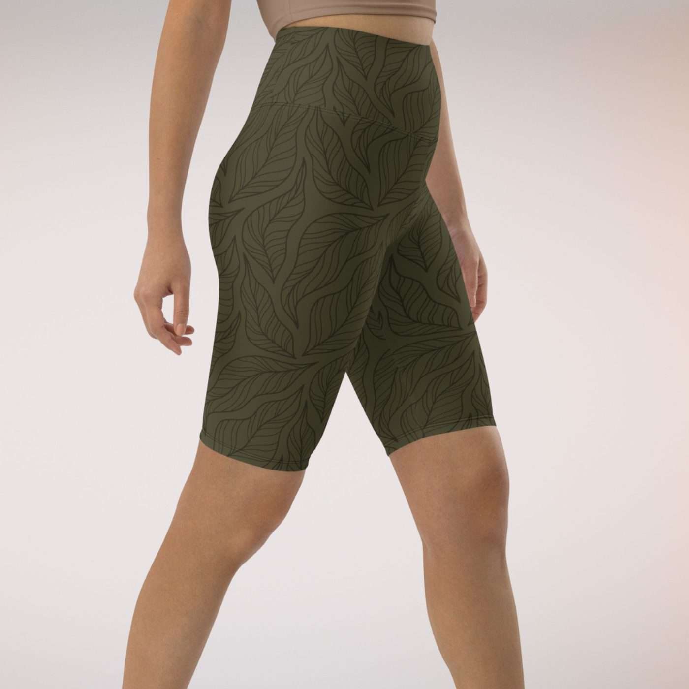 Leggings de corte ciclista Hojas