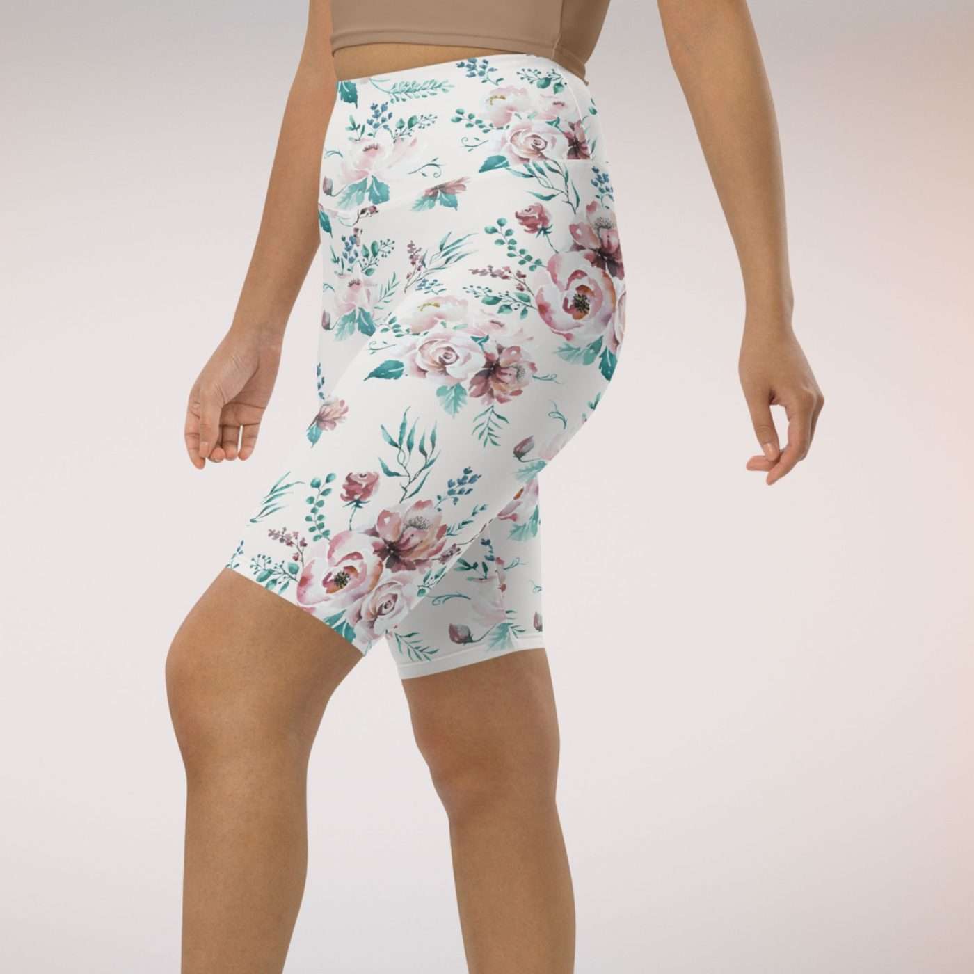 Leggings de corte ciclista Rosas