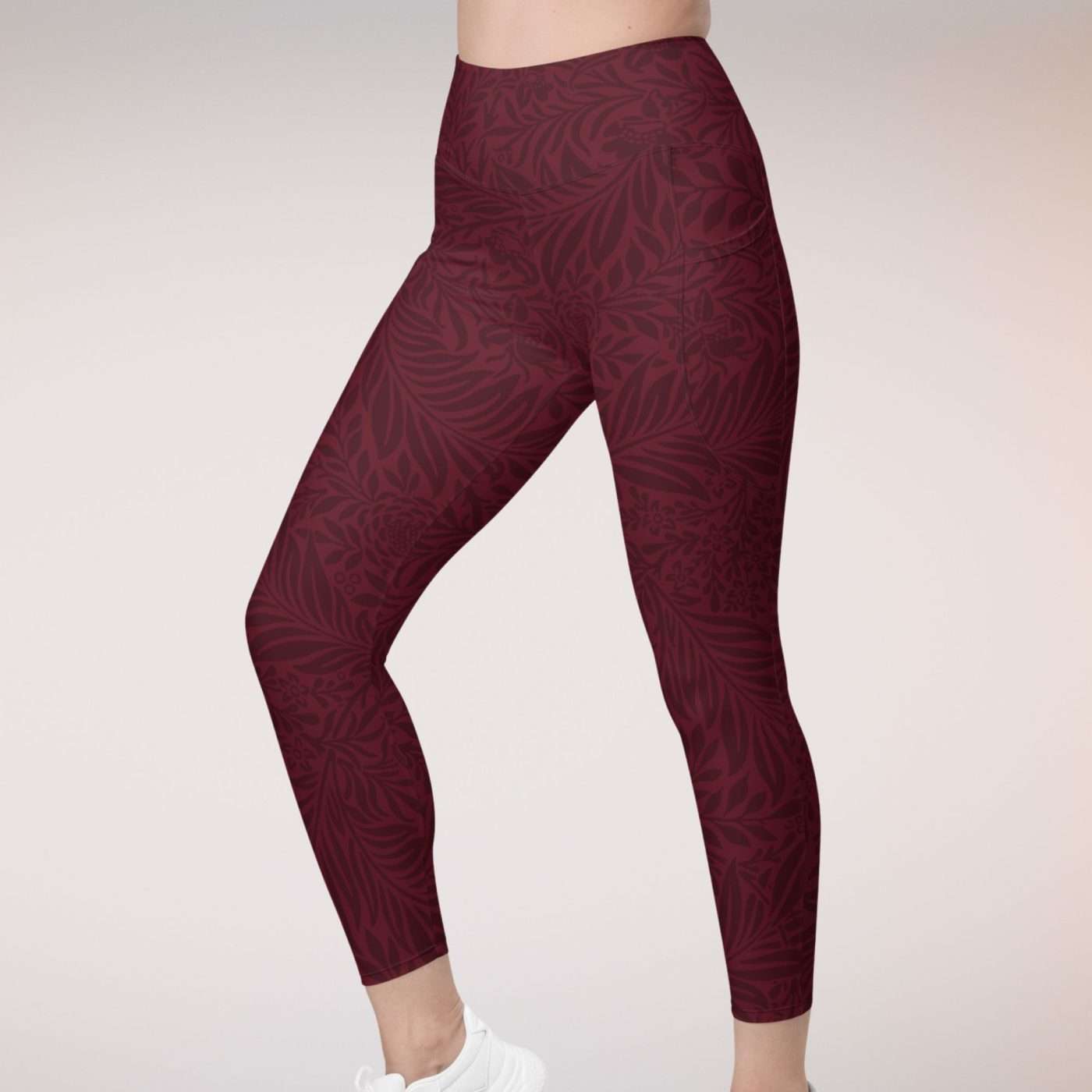 Leggings largos con bolsillos Burdeos