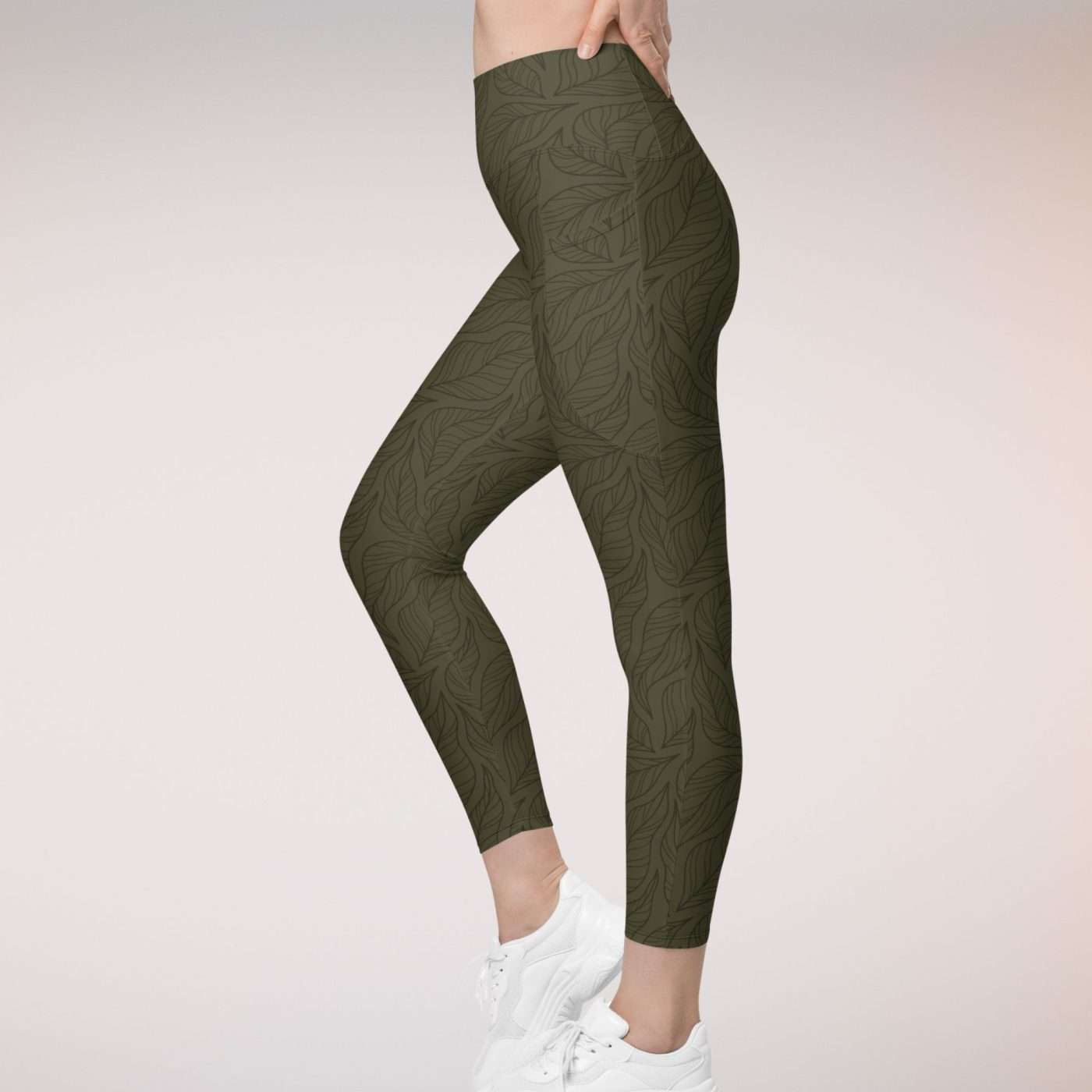 Leggings largos con bolsillos Hojas